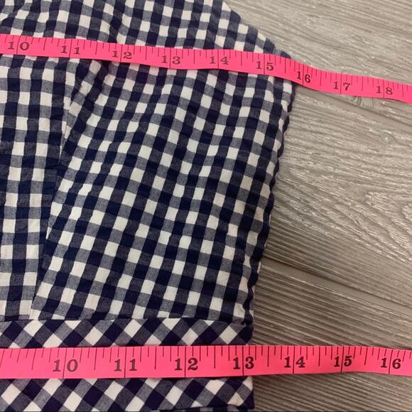 J. Crew button front gingham plaid dress blue white sz 2 - Picture 6 of 8